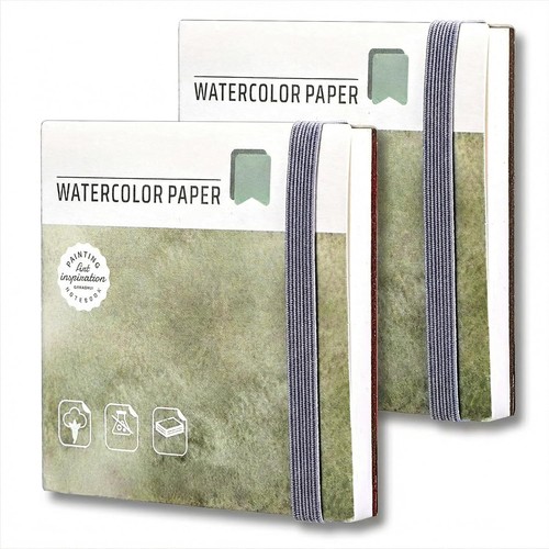 Watercolor sketchbook 8x8 cm - watercolor,