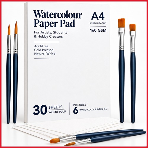 Watercolour paper pad 30 - a4,