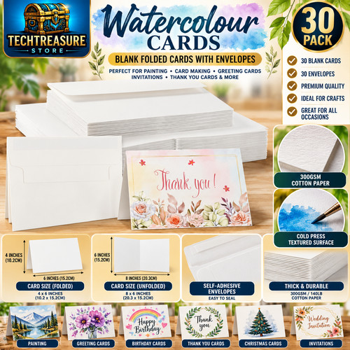 Watercolour cards 30pcs 4x6 - 30pcs,